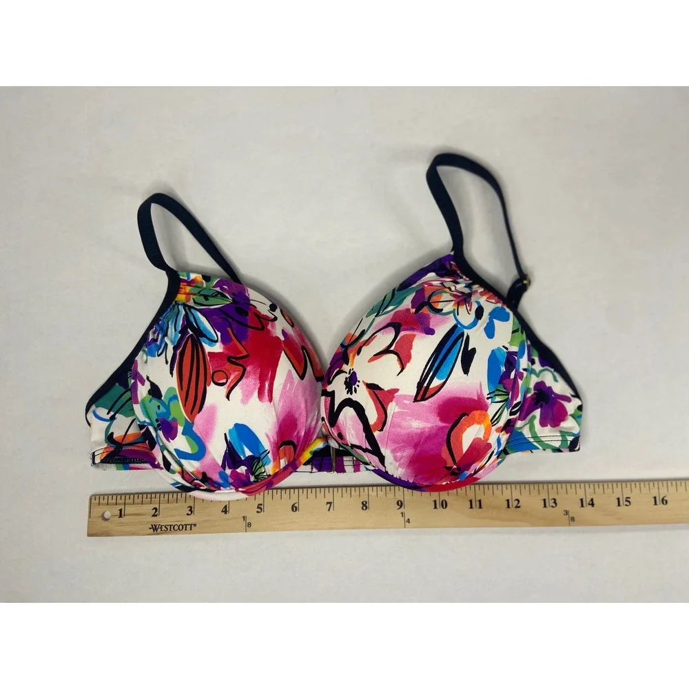 La Blanca Floral Underwire Bikini Top Multi Color Abstract‎ Womens 12